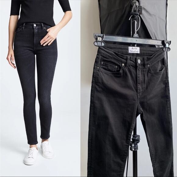 Acne Studios Pin Used Black Skinny Jeans Size 28/32 - Picture 1 of 6